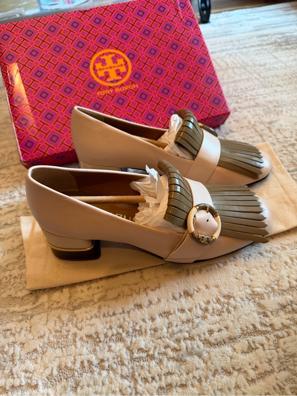 Tory Burch Multi Logo Block Heel Loafers - Picture 5 of 9